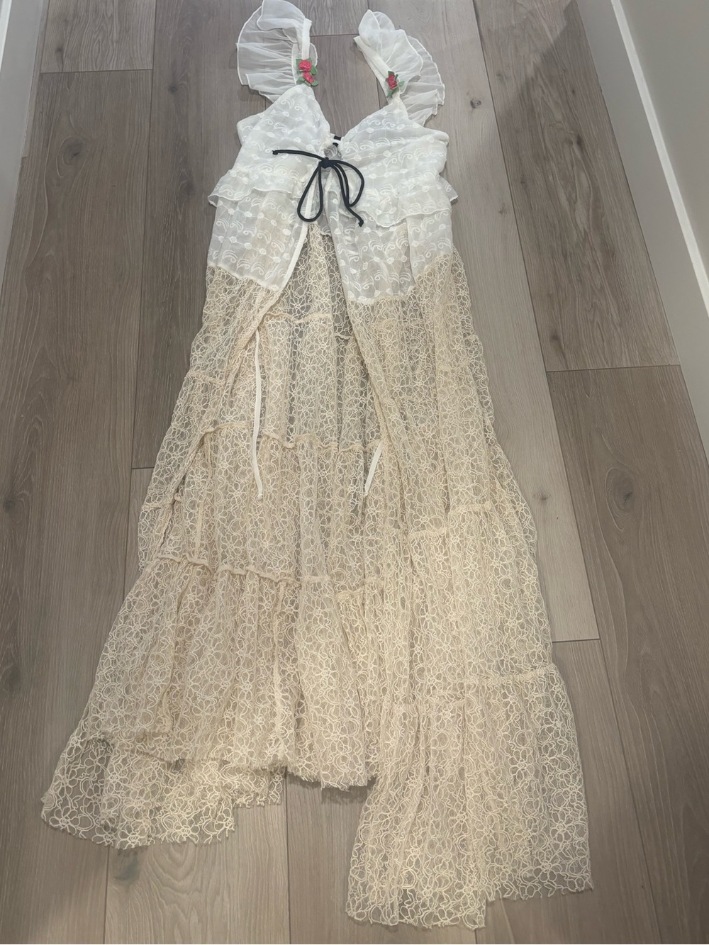 Free People Selena Maxi Top - Sheer Cream Lace - Picture 8 of 16